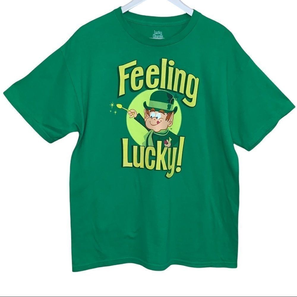 Lucky charms original cereal green tee shirt